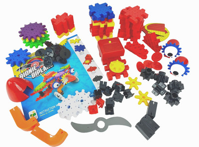 Techno Gears Construction Toy Bionic Biplane Airplane Building Toys, Many Parts!