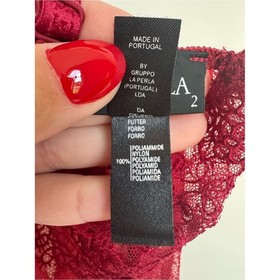 La Perla Red Lace Lingerie Satin Waist Sheer Small 2 Sexy Nighty Dress Babydoll