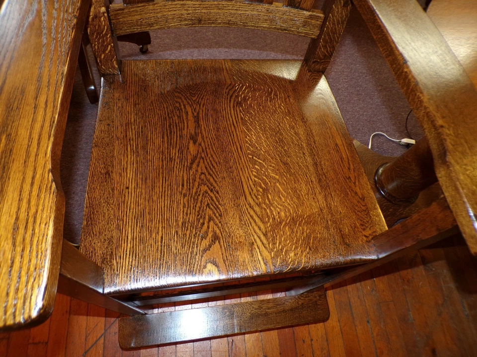 Antique Oak Chair Billiard pool hall spectator chair refinished restored #2 - Image 3 of 4