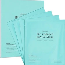 Ebanel Bio Collagen Face Mask, 4-Pack Hydrating Face Masks with 7 Peptides
