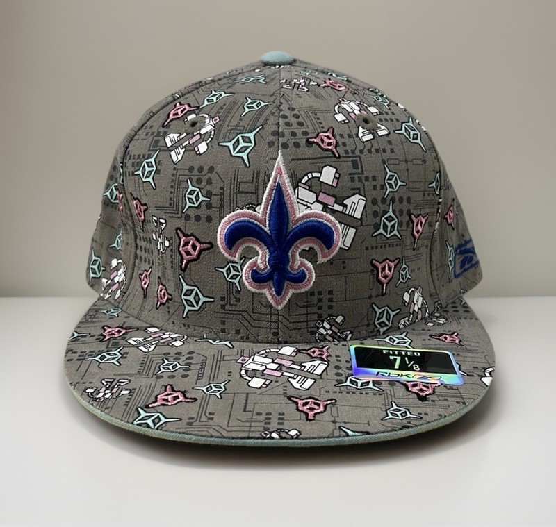 NEW NWT Men Reebok NFL New Orleans Saints Retro Collection Fitted Hat Size 7 1/8
