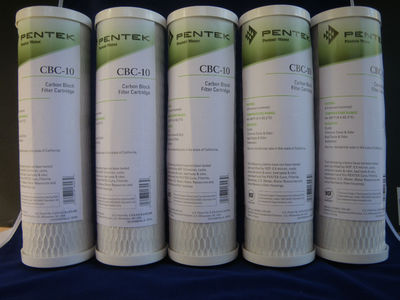 5 X PENTEK CBC-10  0.5 Micron  Carbon Block Filter 