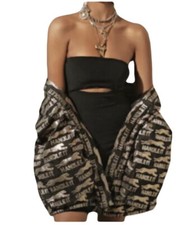 Dylan Lex Dylanlex Handle It Metallic Gold Robe Jacket Designer S