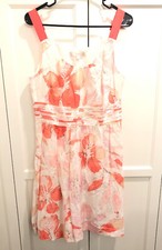 Ann Taylor Loft Summer Dress Size 10 Floral Peach Fit Flare