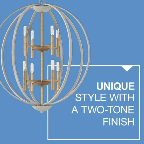 Hinkley Euclid 3468CG Transitional Eight Light Foyer Pendant, Cement Gray - Picture 8 of 8