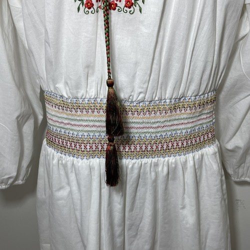 Nicole Miller Collection Embroidered Long Sleeve Mini Dress M Boho Festival - Picture 4 of 8