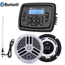Marine Stereo Waterproof Bluetooth Boat Receiver Audio Radio Kit for ATV UTV RV 