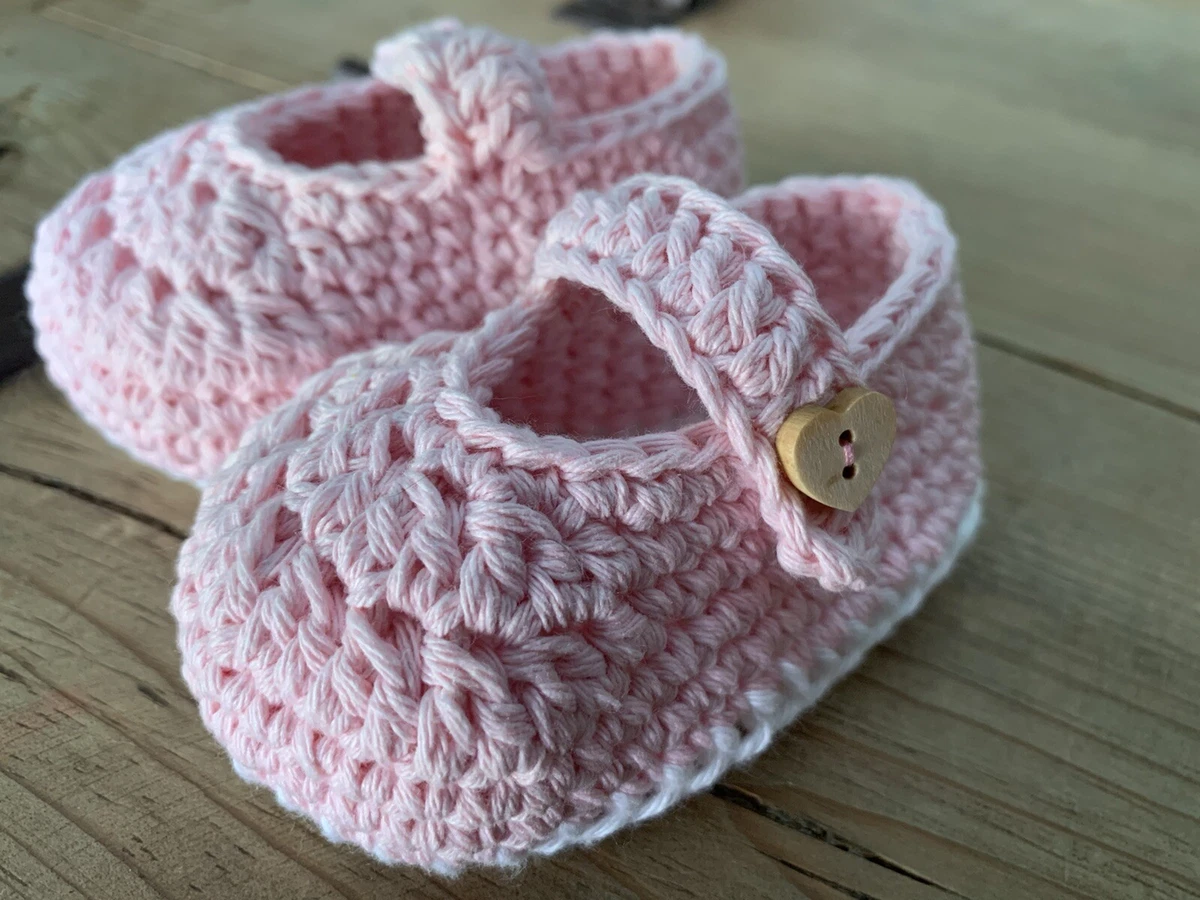 Patucos Bebé Rosa 0/3 Meses Zapato Recién Nacido Ganchillo Crochet  Artesanales