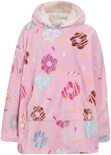 Cálido Acurrucado Polar Con Capucha Top Talla Única Ropa de Salón Chaqueta de Cama de Gran Tamaño Unisex - Imagen 16 de 33