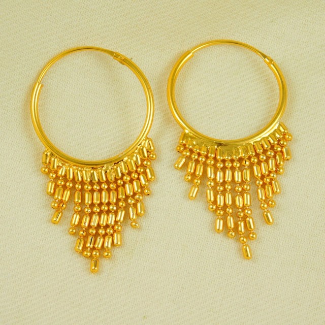 Indian Ethnic Jhumki Gold Plated Hoop Earrings Jhumka Bali Women