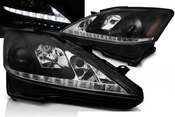 Scheinwerfer Paar Lexus IS 06-13 Daylight DRL LED Schwarz-image