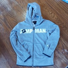 Nike Air Jordan Jumpman Zip Up Grey Hooded Jacket Size S 8/10 yrs