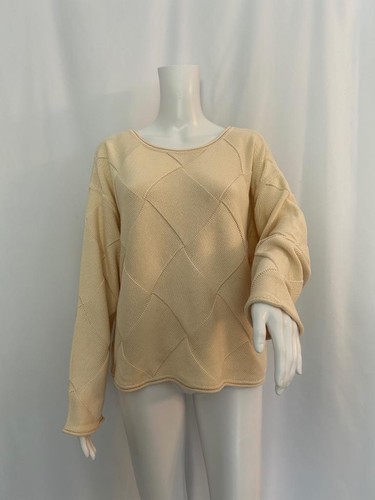 MARGARET O'LEARY NWT Cream 100% Organic Cotton Scoop Neck Sweater Sz L - Picture 9 of 9