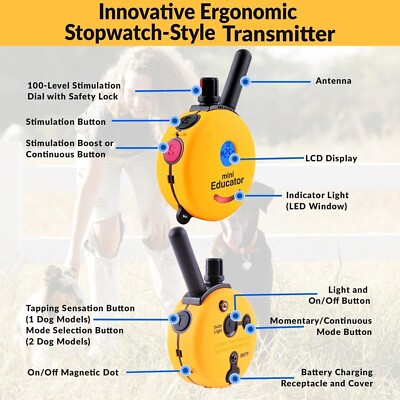 E-Collar ET-300 Mini Educator Remote Dog Trainer - 1/2 Mile Range, Waterproof, With FREE Grooming Glove