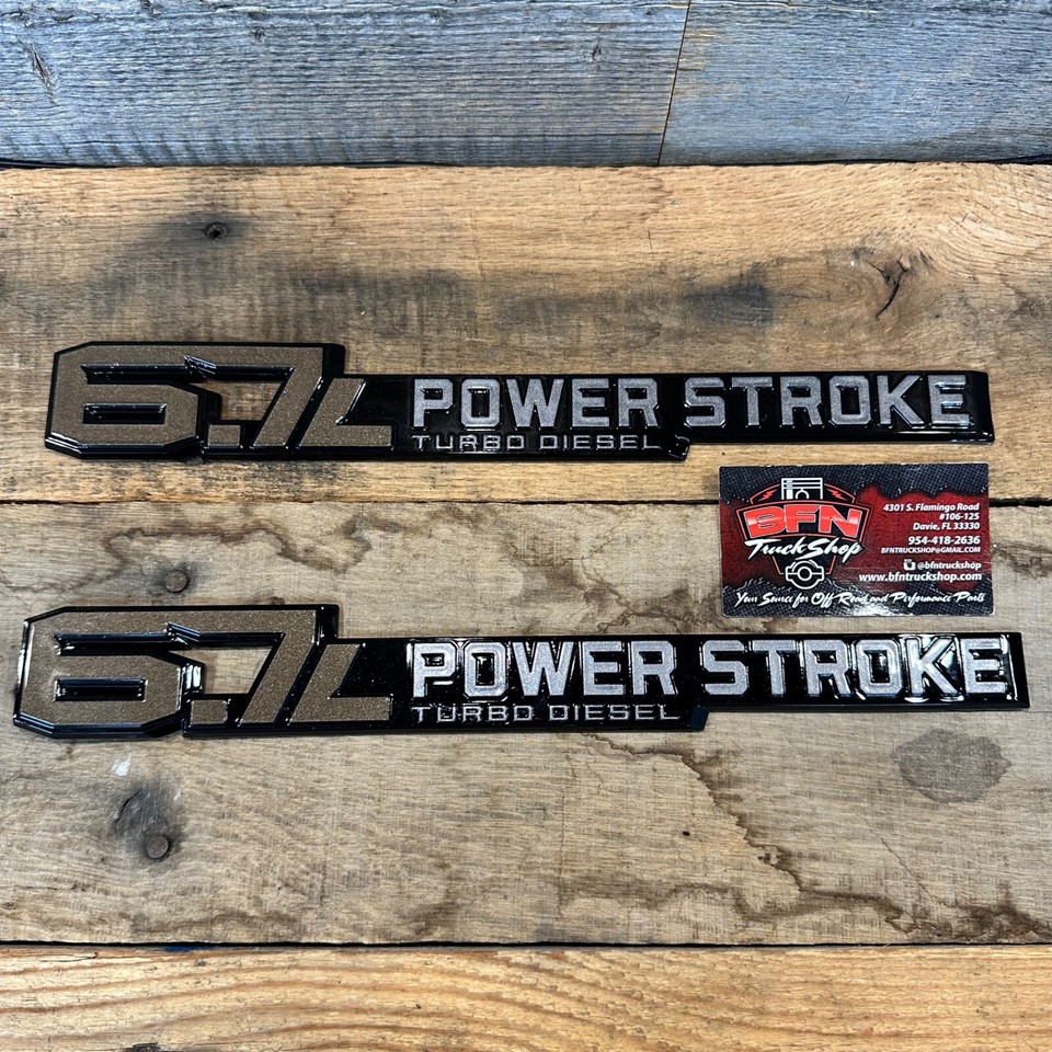 4x Black Diesel Powerstroke Emblem Set For 6.7L Super Duty – Side Fender Badges