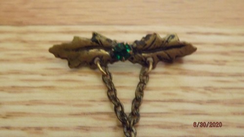 Vintage BASKET & LEAF Multi Color RHINESTONE PIN - Picture 4 of 5
