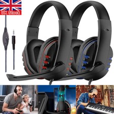 3.5MM GAMING HEADPHONE WITH MIC STEREO HEADSET FOR XBOX ONE PS4 PS5 PC LAPTOP UK