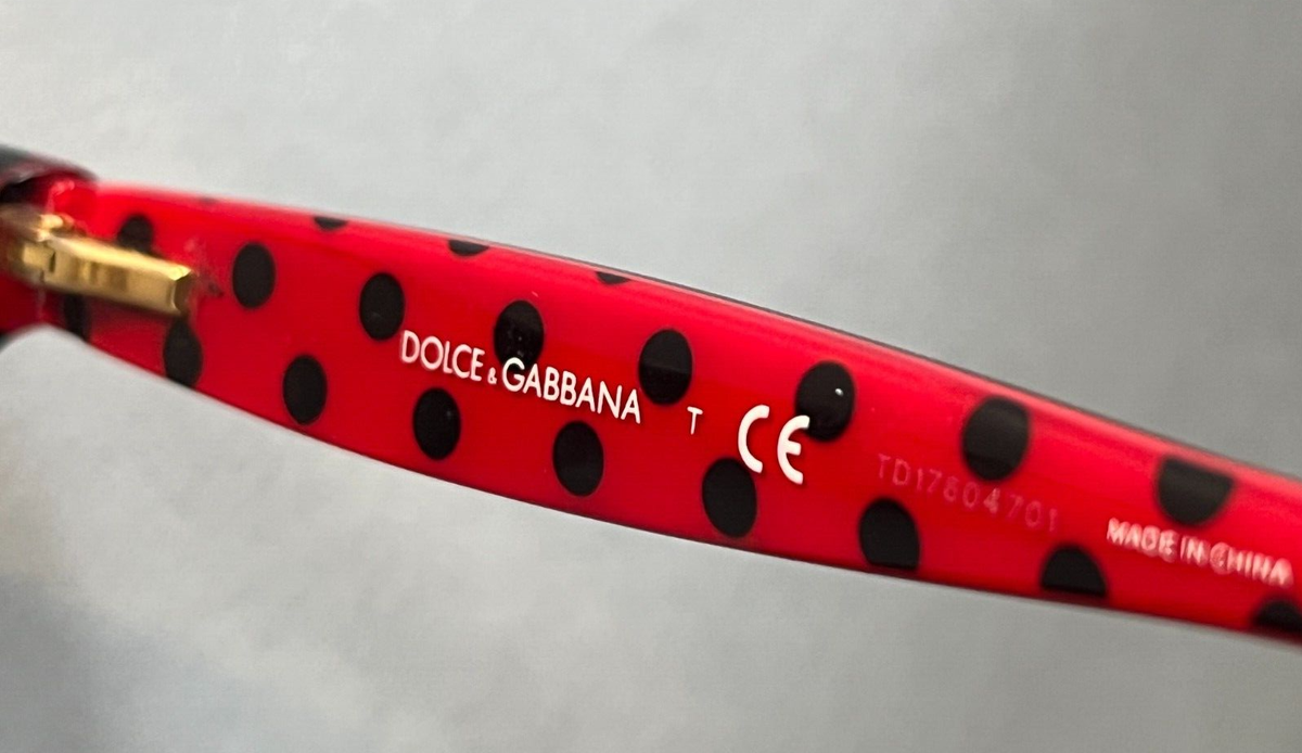 Dolce and Gabbana Red w/ Black Polka Dot Sunglasses Dolce Gabbana Black Red Polka Dot Eyeglass Frames w/Case  main image 3