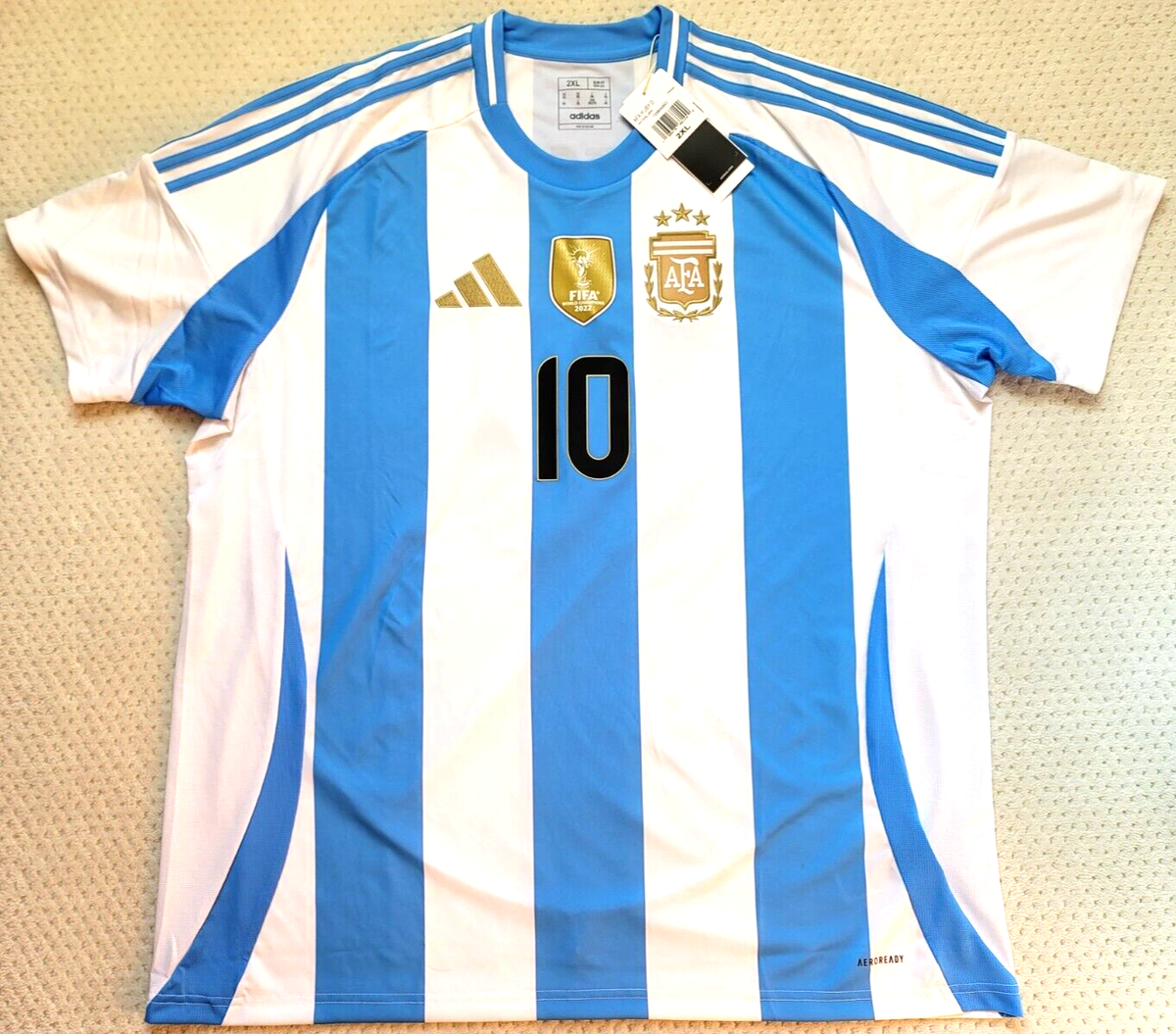 adidas MESSI サッカーユニフォーム　XL NWT Adidas Men's Argentina 2024 MESSI #10 Home Soccer Jersey SLIM