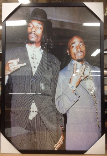 new framed snoop dogg and tupac hip-hop art poster print large