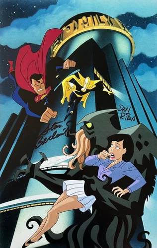 DAN RIBA rare SUPERMAN THE ANIMATED SERIES art print SIGNED 2x Hand of Fate