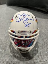 New England Patriots Crucial Catch Mini Football Helmet Signed Bill Belichick