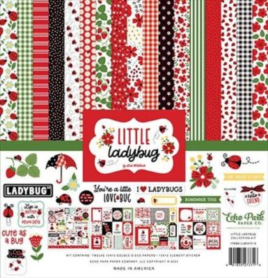 ECHO PARK ''LITTLE LADYBUG'' 12X12 PAPER PACK GIRLS BUGS  SCRAPJACK'S PLACE