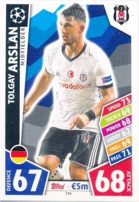 Match Attax Champions League 17/18 - 334 - Tolgay Arslan - Besiktas JK