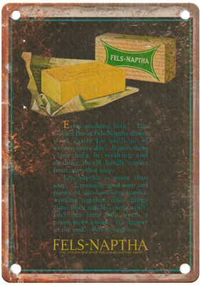 Vintage 927 FELS-NAPTHA Laundry Soap Ad Reproduction Metal Sign ZF214