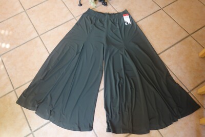 MAGNA Marlene Hose Hosenrock 44 46 NEU khaki grün Stretch weites Bein LAGENLOOK