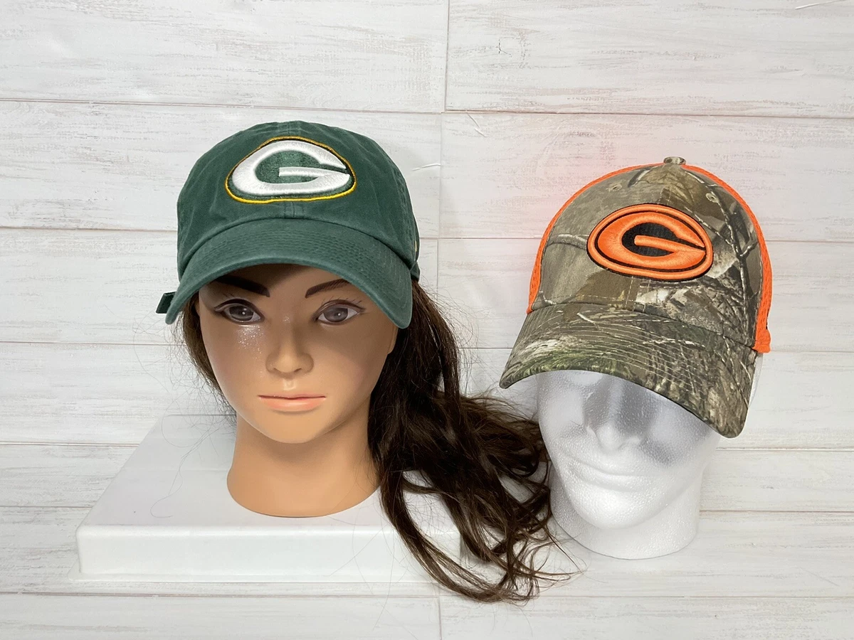 Green Bay Packers Orange Camo Baseball W Logo Cap Green Bay