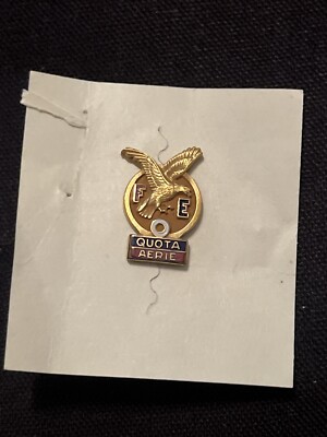 Fraternal Orders Of Eagles FOE Quota Aerie CTO 1/10 10K Lapel Pin Screw Back