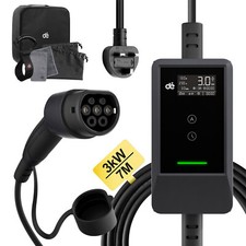 EV Charger Cable Type 2 to 3 Pin Plug 7M, 13A Electric Car Charger, 3kW Portable