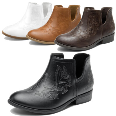 Youth Boys Girls Ankle Boots Cowgirl Cowboy Boots Cut Out