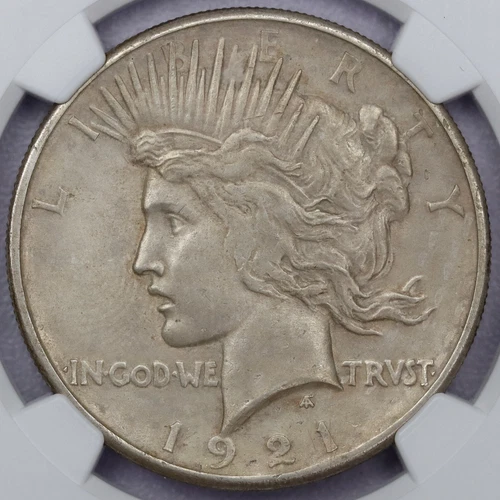 1921 High Relief Peace Dollar - NGC AU Details Cleaned