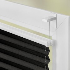 Plissee Klebfix, ohne Bohren, verspannt, blickdicht - Schwarz
