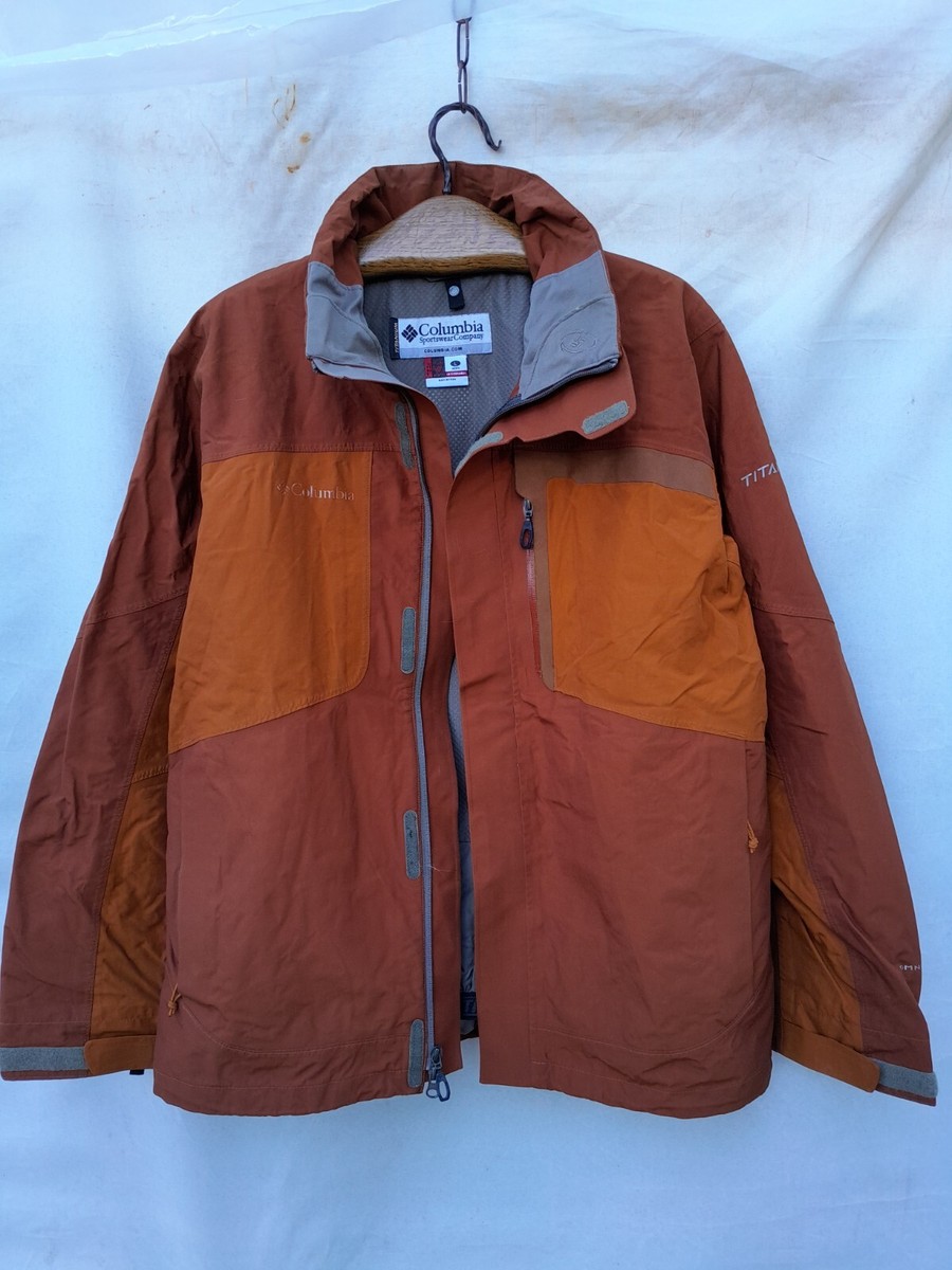 Columbia Titanium Omni Tech Jacket Men's L Rust Hiking Ski Snow