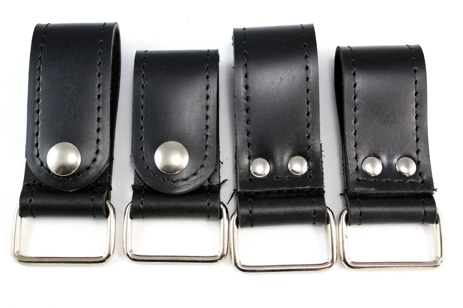 Leather belt clip tape measure holder with adjustable strap loop  -image