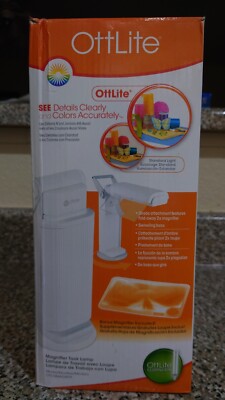 OttLite MODEL OTL13MAGWTII Magnifier Task Lamp  White  Magnifier Included 
