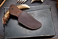 CFK Handmade HIGH QUALITY Brown Leather Right Hand Vertical Belt Knife Sheath 18