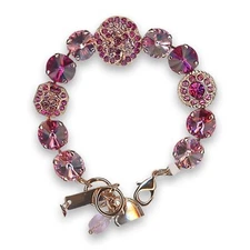Bracelet by Mariana Woman Stunning Fuchsia and Rose Swarovski Crystals