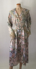 Victoria's Secret Long Length Floral Satin Lace Trim Robe Size M 