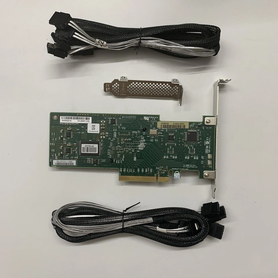 LSI M1015 9220-8I 6GB PCI-e 9211-8i P20 IT Mode ZFS FreeNS +8087 to SATA Cable - Image 3 of 4