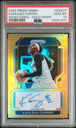 KAHLEAH COPPER 2022 PANINI PRIZM WNBA GOLD AUTO /10 SSP PSA 10 GEM MINT POP 1 🔥