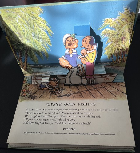 Popeye Pop Up Hardback Book 1960 Printed By Purnell & Sons - Picture 3 of 3