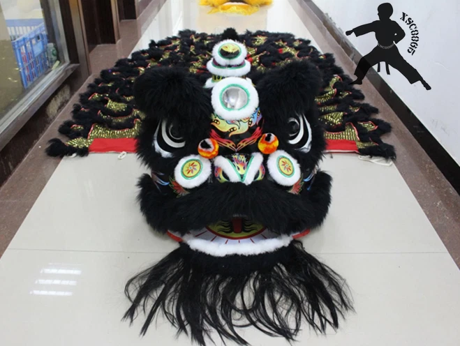 Chinese Kung Fu Foshan Lion Dance Mascot Costume Two Adult Lion Dancing - Image 4 of 4