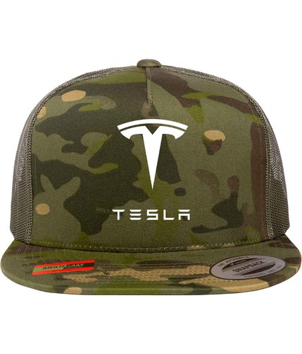 Tesla Motor SpaceX Elon Musk Space X Cybertruck Hat FlatBill Yupoong Trucker Cap - Picture 23 of 30