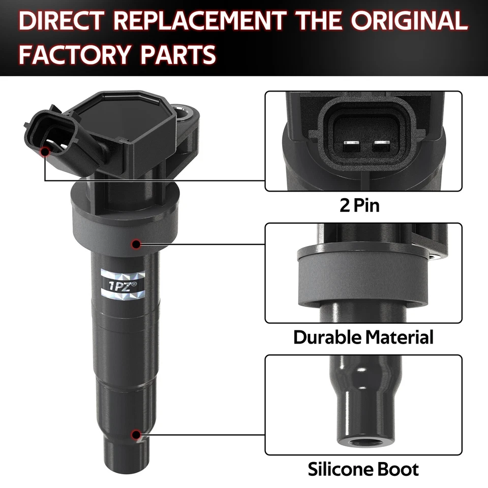 4 Ignition Coil 27300-3F100 For Hyundai Santa Fe Sport Sonata Tucson 2.0L 2.4L - Image 3 of 4
