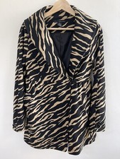 Euc Womens Size 12 Grace Animal Print Peacoat Winter Coat Lined Button