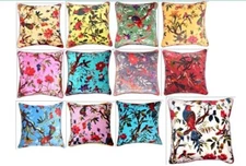 16" Multi PRINT INDIAN VELVET PILLOW CUSHION Throw Cover Ethnic Sofa Pillow 10Pc